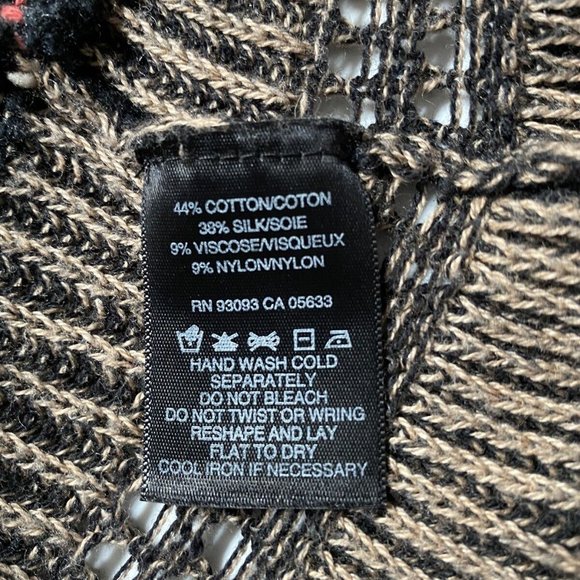 Nic + Zoe Size M Ruffled Trim silk loose knit Sweater Cardigan tiger palette - Picture 5 of 5